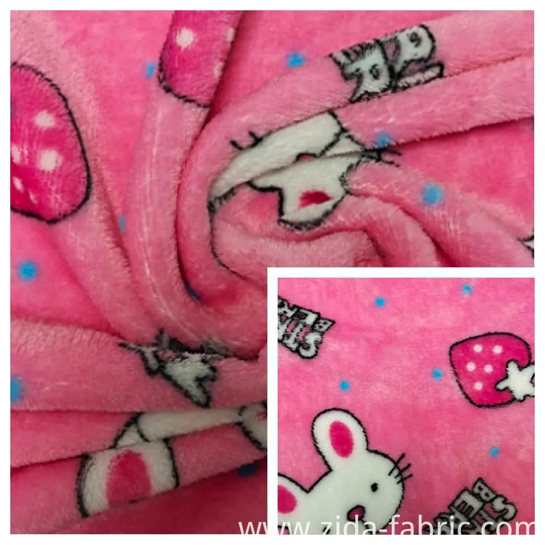 100% Polyester Double Side Flannel Printed Fabric